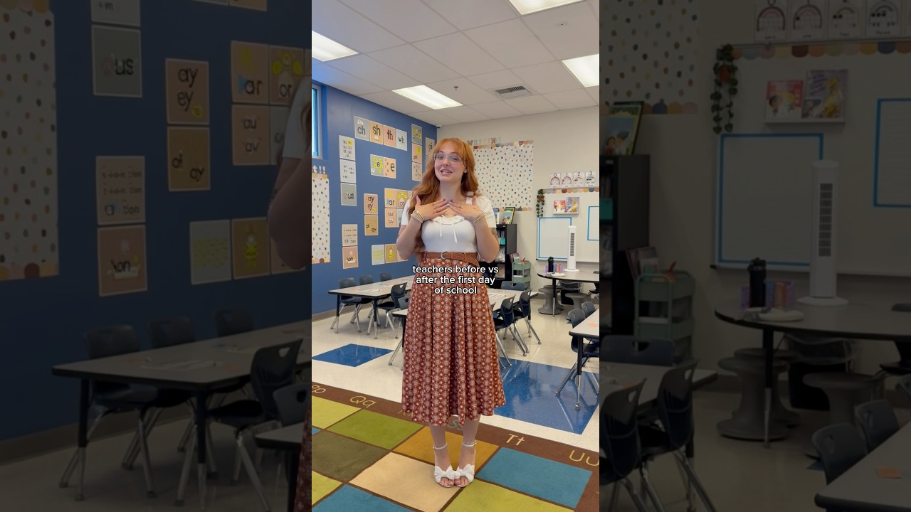 Teachers Before & After the First Day 😅