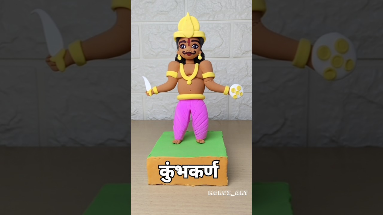 Ravan Dahan video🔥 DIY Kumbhkaran Sculpture Making 🤩 #shorts #ravandahan #ravanstatus #clayart #art
