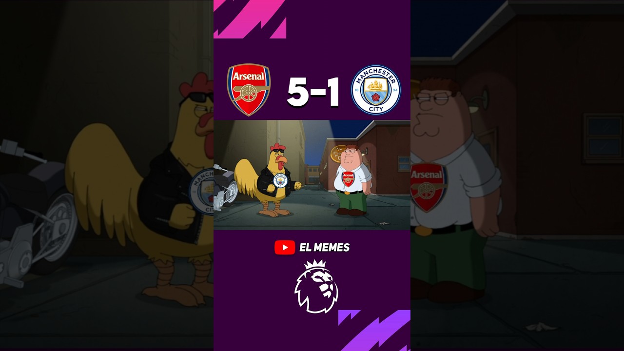 ¡Humillación en la Premier! Arsenal arrasa 5-1 a Man City con Haaland en el centro del meme ⚽