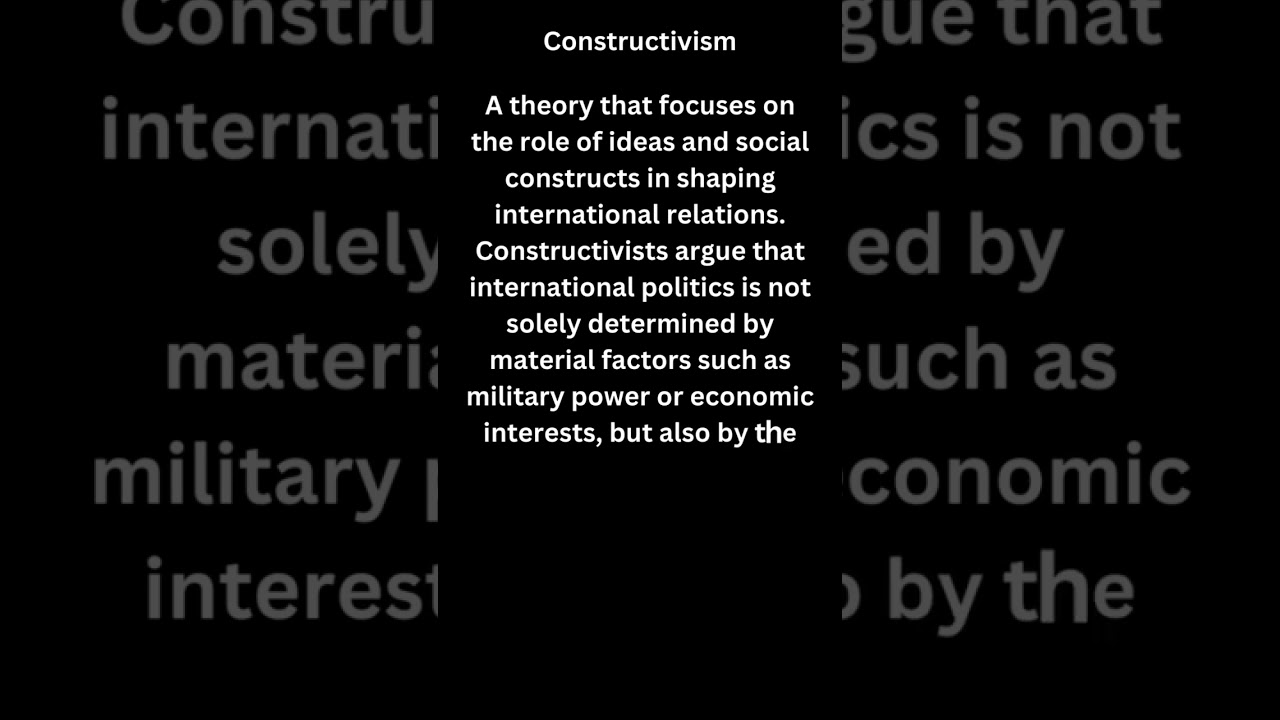 Constructivism in International Relations 🌍