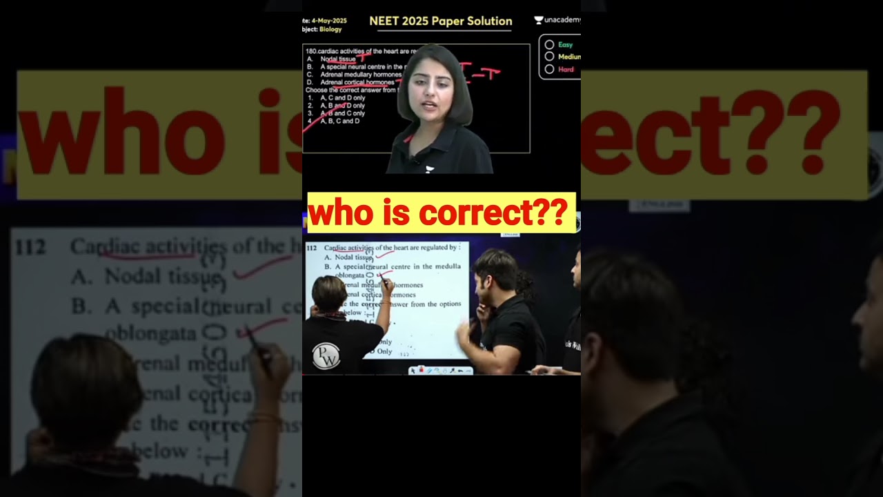 NEET 2025 Question: PW vs Unacademy π