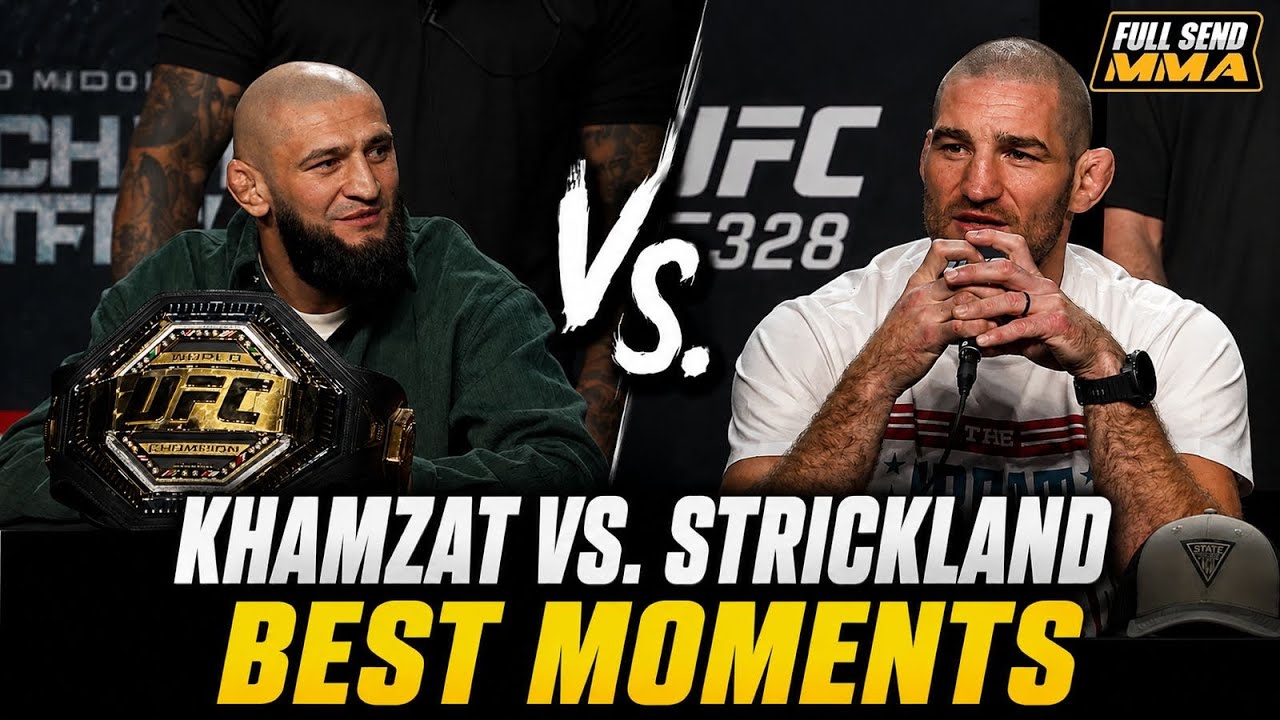 KHAMZAT CHIMAEV VS SEAN STRICKLAND CRAZIEST TRASH TALK MOMENTS (UFC 328 PRESS CONFERENCE)
