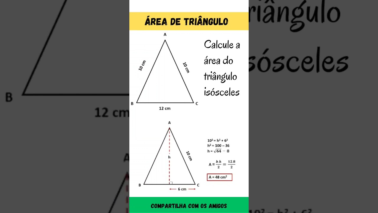 Como Calcular a Área de um Triângulo Isósceles ✔️
