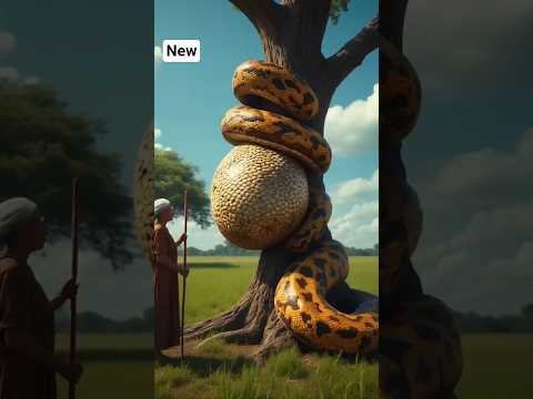 Old woman pokes giant python’s belly and baby snakes come out | Realistic AI Scene