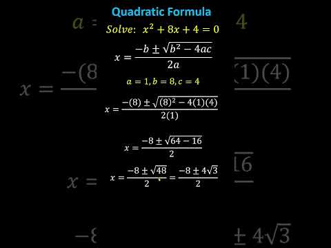 Solve a Quadratic Equation Using the Quadratic Formula (Irrational) #math #maths #quadraticformula