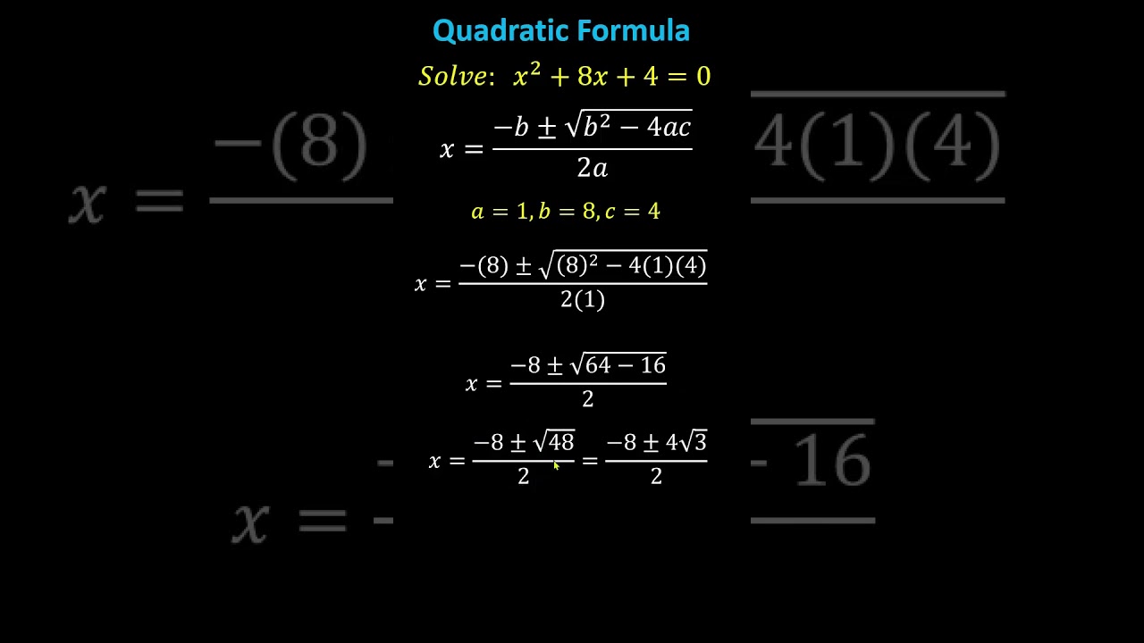 Solving Quadratic Equations with the Quadratic Formula (Irrational Roots) #math #quadraticformula
