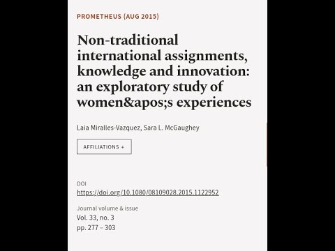Non-traditional international assignments, knowledge and innovation: an exploratory s... | RTCL.TV