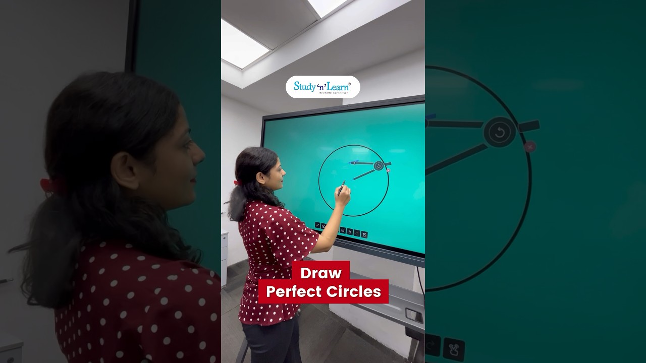 Using the Smart Board Compass Tool on a 65-Inch Interactive Flat Panel