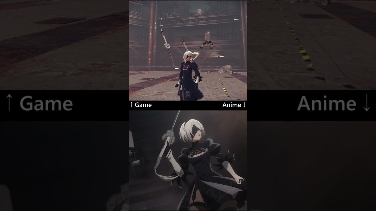 Nier Automata: Game vs Anime Scene Comparison 🎮