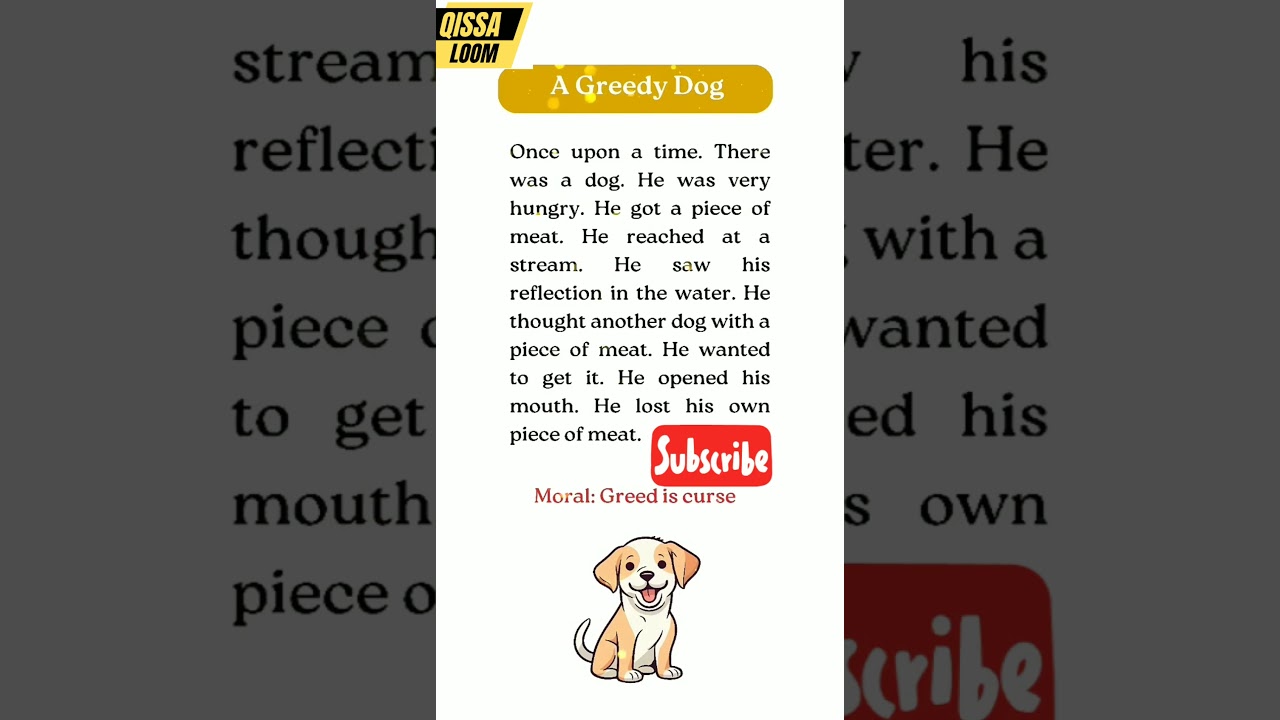 The Greedy Dog: A Moral Bedtime Story 🐶