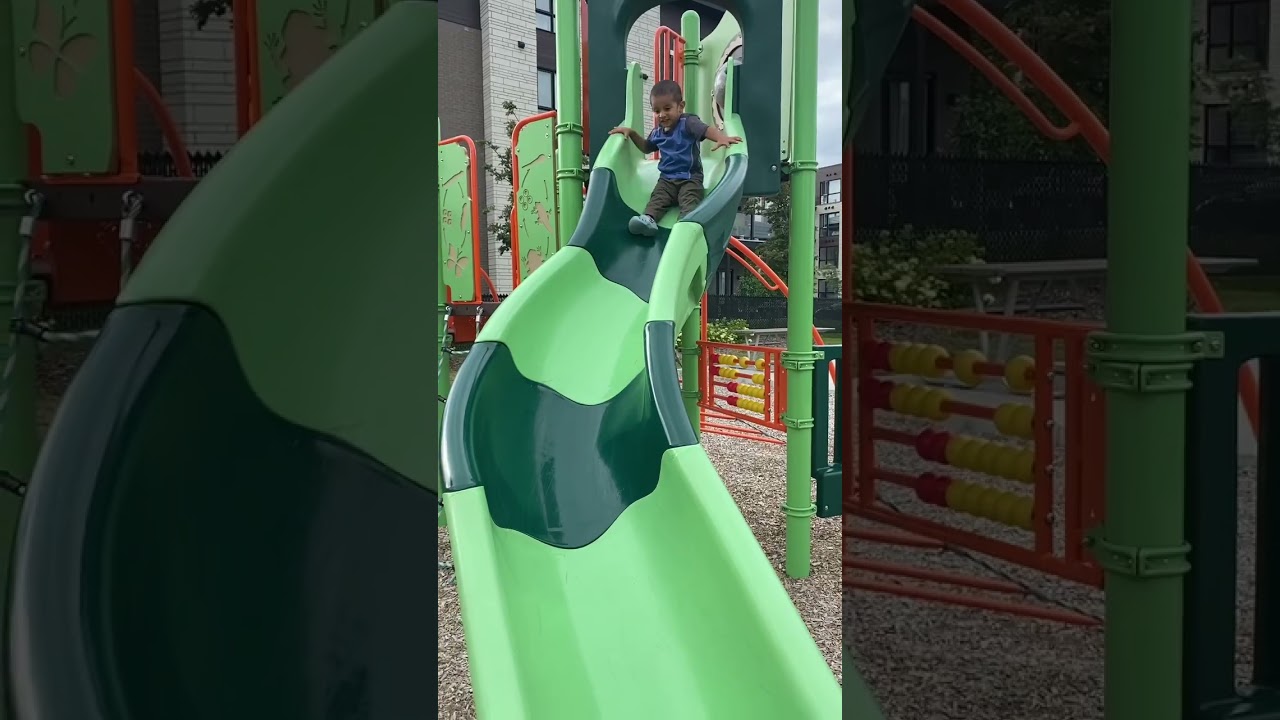 Baby Falls Off Slide 😨