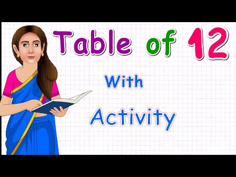 Learn Multiplication Table of Twelve 12 x 1 = 12 - 12 Times | Table with Activity