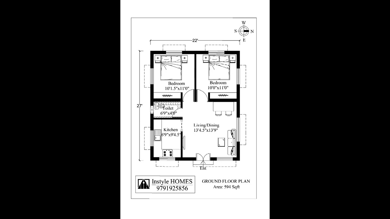 Affordable 2-Bedroom House Plan in India 🏡