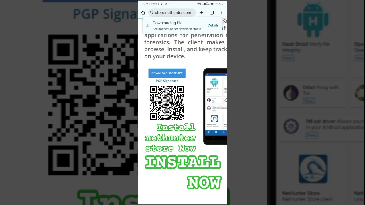 Guide to Download and Install NetHunter Store on Kali Linux for Android Devices (Rootless Method)