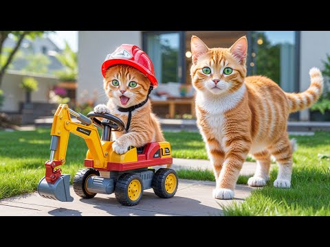 Mama Cat Trims Fur on the Farm and Makes Tiger Hat For Kittens At Home🐾🎩🐯