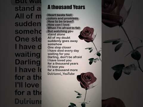 🌼A Thousand Years | Christina Perri