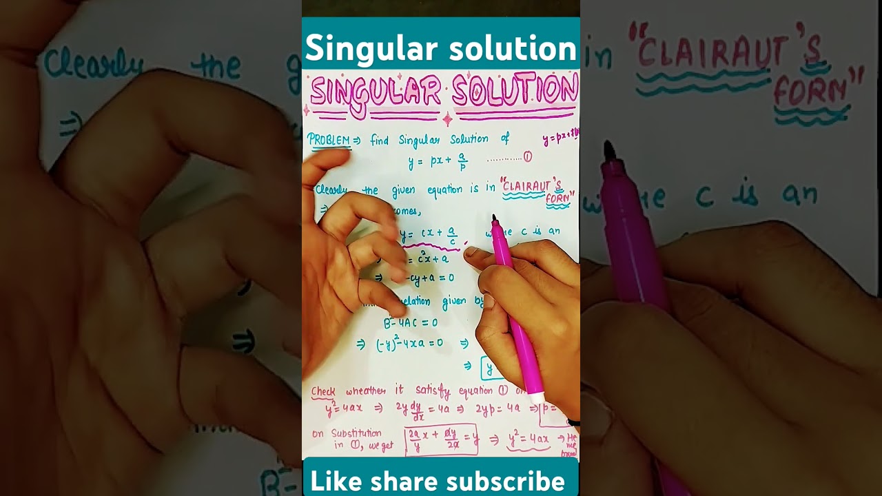 Singular Solution in Differential Equations ✨