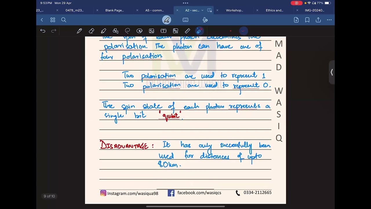 Quantum Cryptography: An In-Depth Study for A Level Computer Science