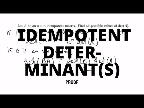 [Proof] Determinant(s) of an Idempotent Matrix