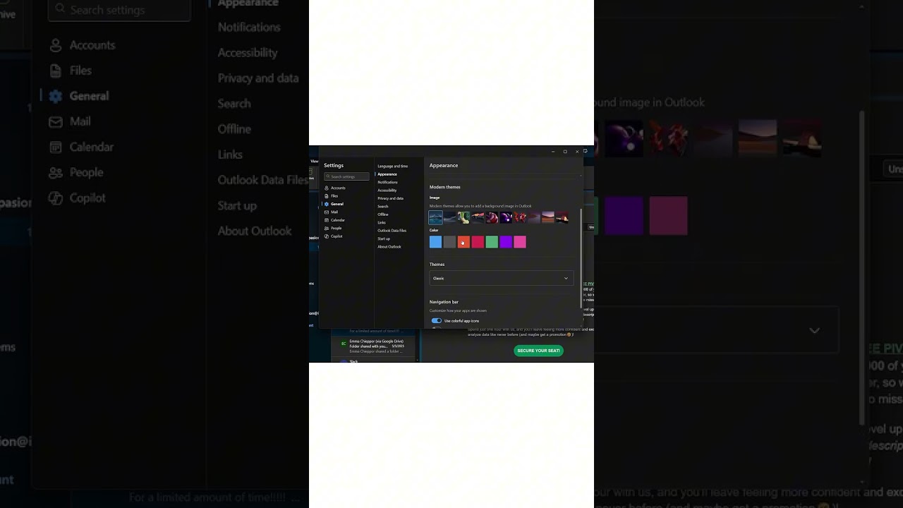 Change Outlook Theme Easily 🌙