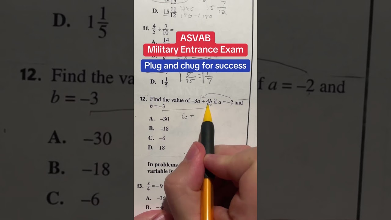ASVAB Questions answered Math Knowledge 12 #army #math