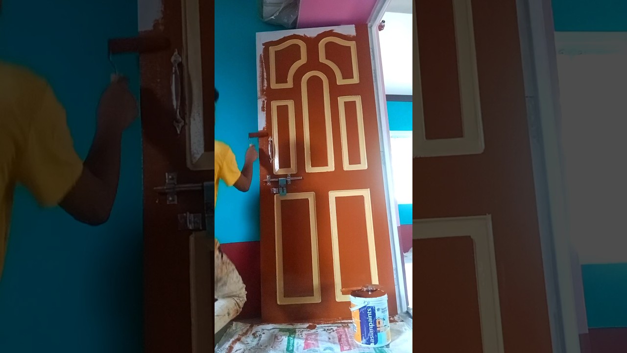 Door Paint Ideas: Golden Brown & Pearl Cream 🎨