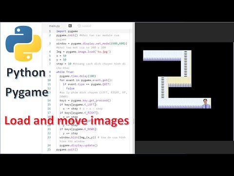How to load and move an image in Python using Pygame - Di chuyển hình ảnh trong Python