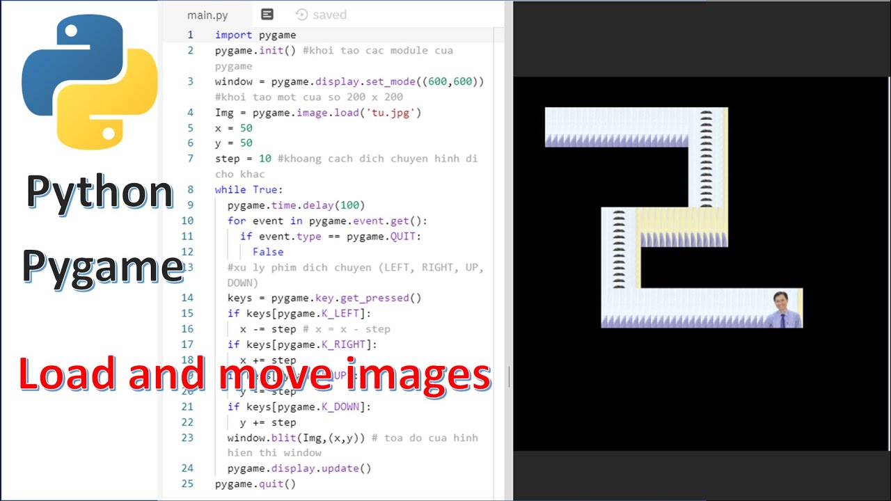 Loading and Moving an Image in Python Using Pygame