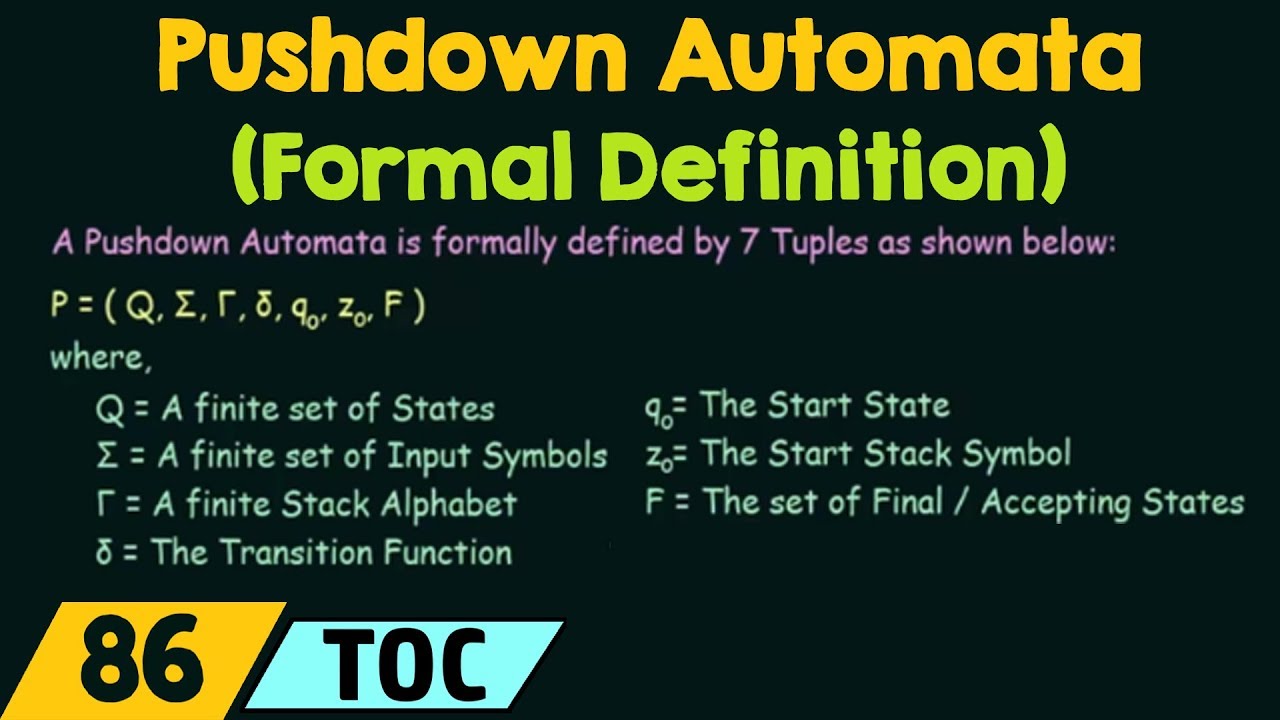 Formal Definition of Pushdown Automata