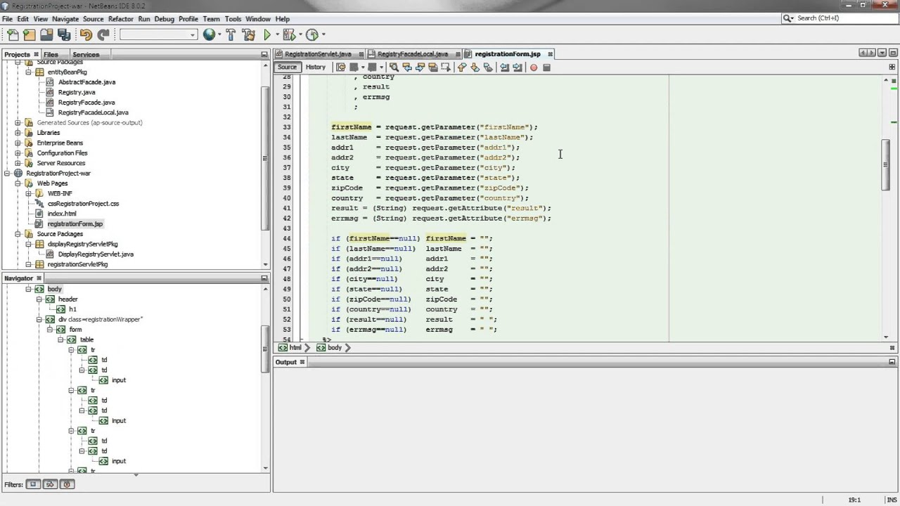 J2EE Registration Project (05): Developing Registration and Confirmation Forms