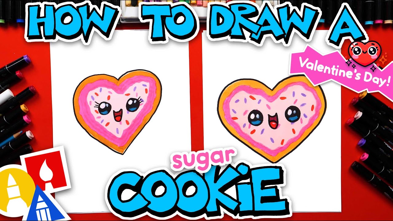 Draw a Heart Sugar Cookie for Valentine's Day ❤️