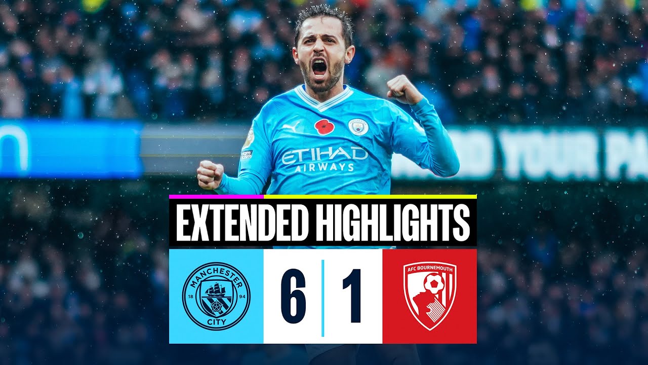 Man City Dominates Bournemouth 6-1 | Doku Shines with 4 Assists ⚽