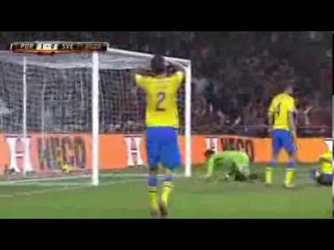 VM-Kval: Cristiano Ronaldo gör 1-0 mot Sverige