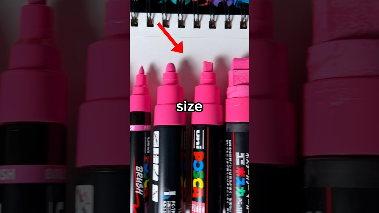 Drawing, But with EVERY Pink Marker size… (#shorts)