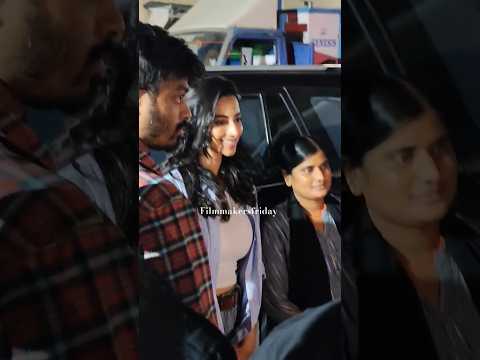 Actress #meenakshichoudhary spotted at #saradhi studio's #tollywoodacterss #trending #shorts