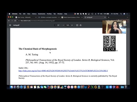 Mathematics of biology - Morphogenesis: Alan Turing