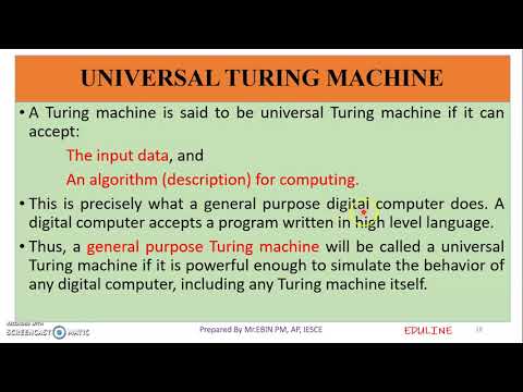 TOC - MODULE 6 - TOPIC 5 - UNIVERSAL TURING MACHINE