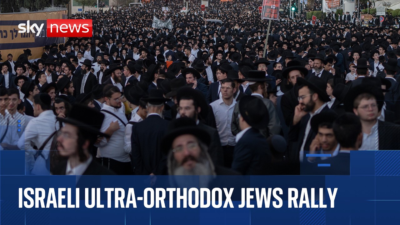 Mass Protest by Ultra-Orthodox Jews Against Military Draft in Jerusalem