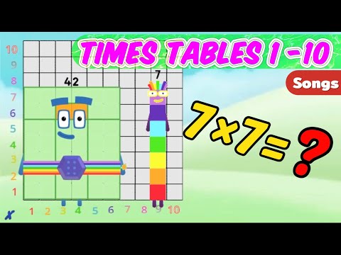 Numberblocks |Times Tables Songs 1-10|for kids