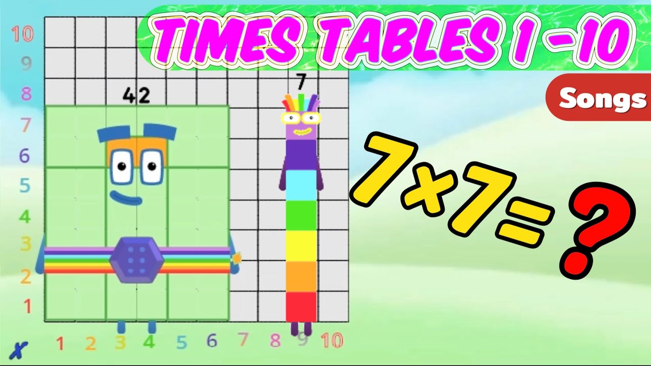 Numberblocks Times Tables Songs 1-10 for Kids ๐ถ