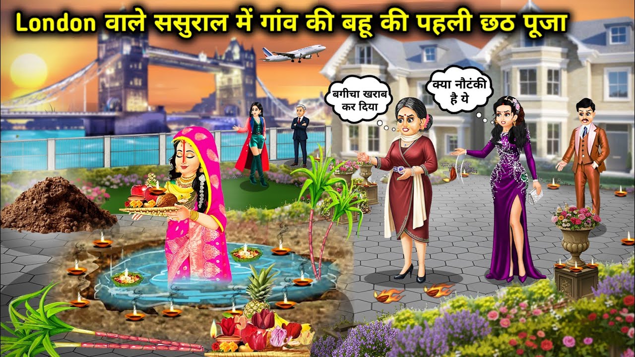 Village Bride's First Chhath in London 🌅