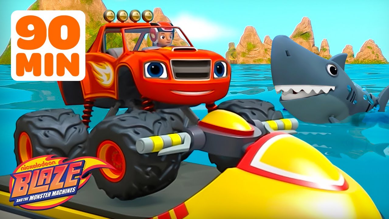 Blaze's Epic Water Rescues & Shark Transformations! 🌊🦈 | Blaze and the Monster Machines