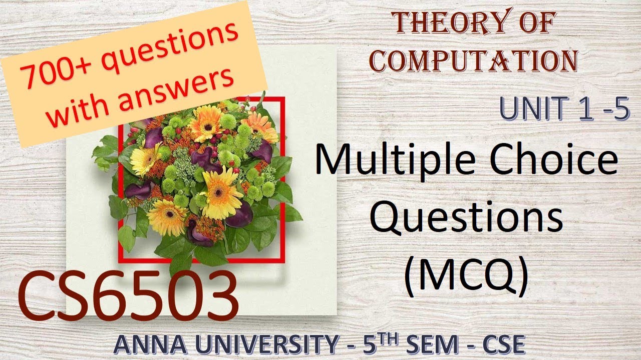 CS6503 Finite Automata & Theory of Computation | Anna University 5th Sem CSE 📘