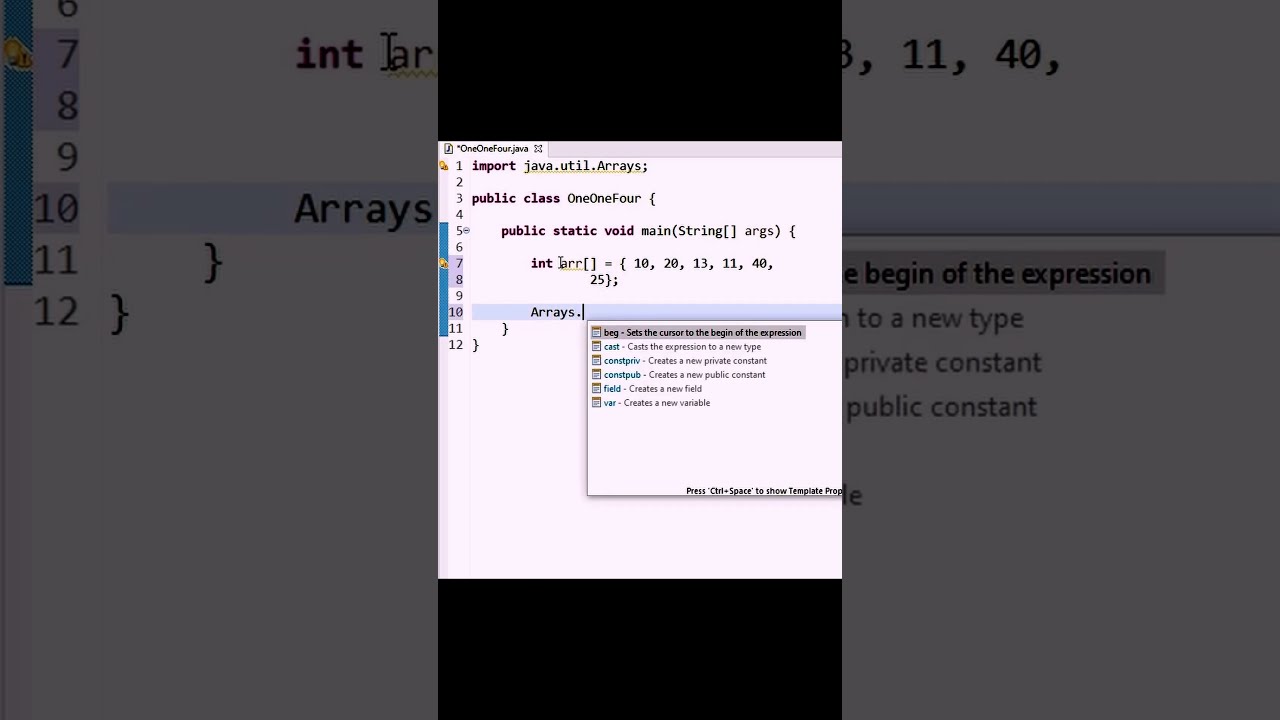 Quick Java Array Sorting Shortcut π