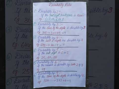 Divisibility Rules l Mathematics Divisibility Rules