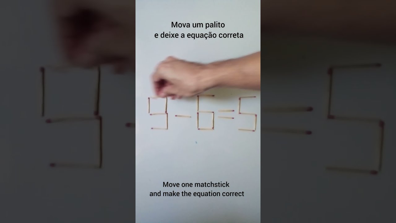 Desafio de Matemática: Mova um Palito e Corrija a Equação! ✨