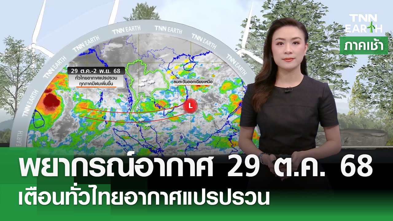 พยากรณ์อากาศ 29 ต.ค. 68: เตือนทั่วไทยรับมืออากาศแปรปรวน 🌧️