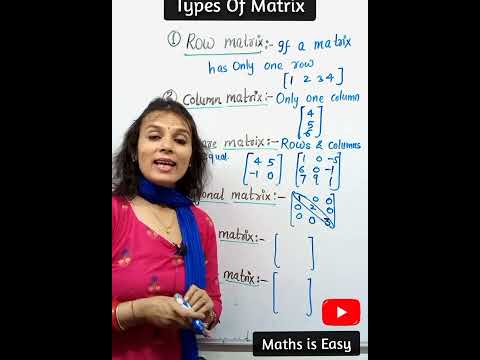 Types Of Matrices , Diagonal Matrix , Scalar Matrix, Identity Matrix #shorts #youtubeshorts #class12