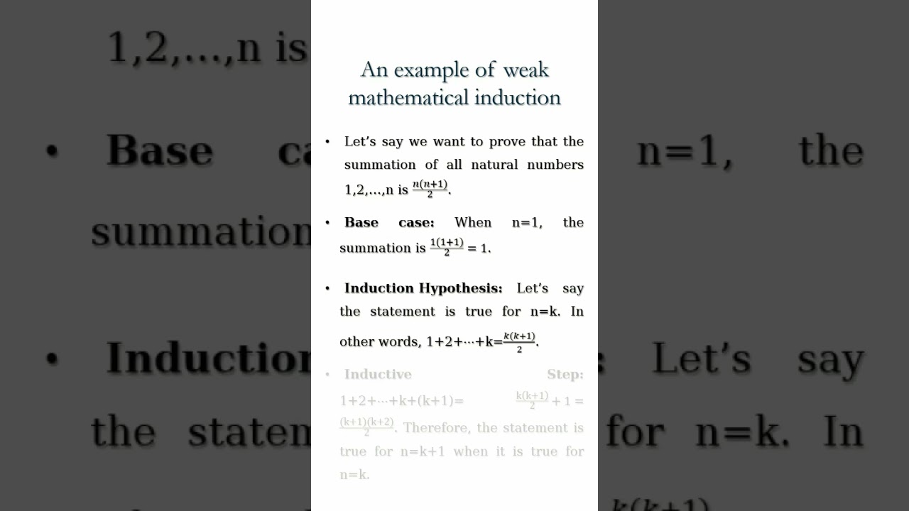 Understanding Weak Mathematical Induction Explained 📚