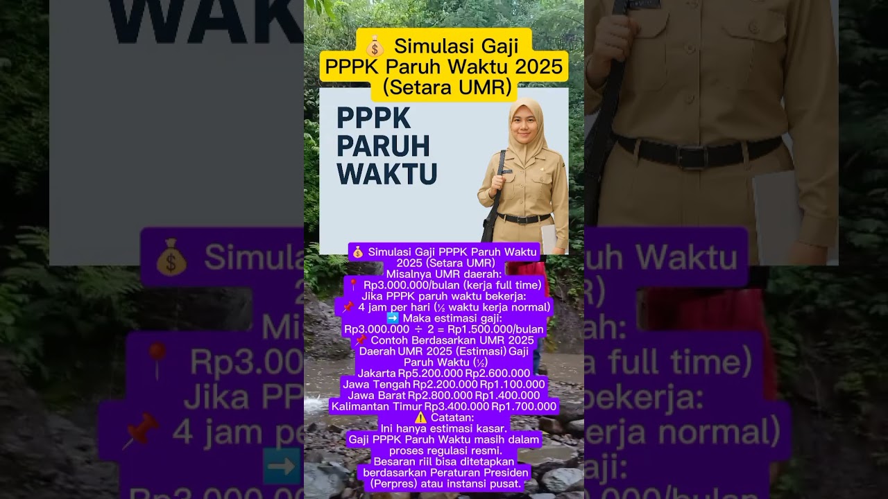 Simulasi Gaji PPPK Paruh Waktu 2025 Setara UMR #pppk #pppkparuhwaktu #gaji